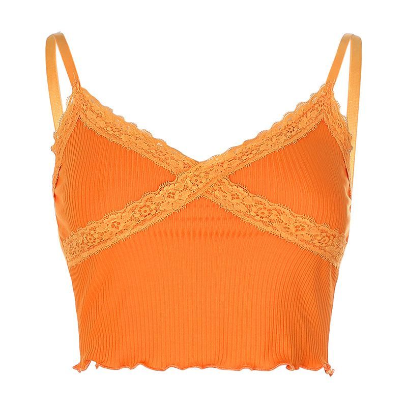 Honet - Cropped camisole top met kanten rand