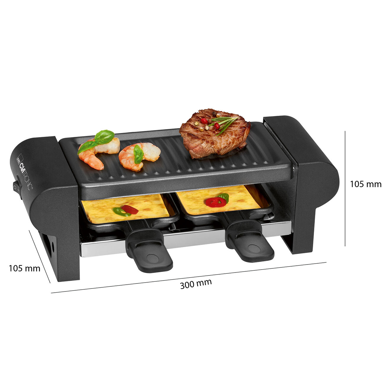 Clatronic Machine à raclette/grill Clatronic RG3592 noire - 2 personnes