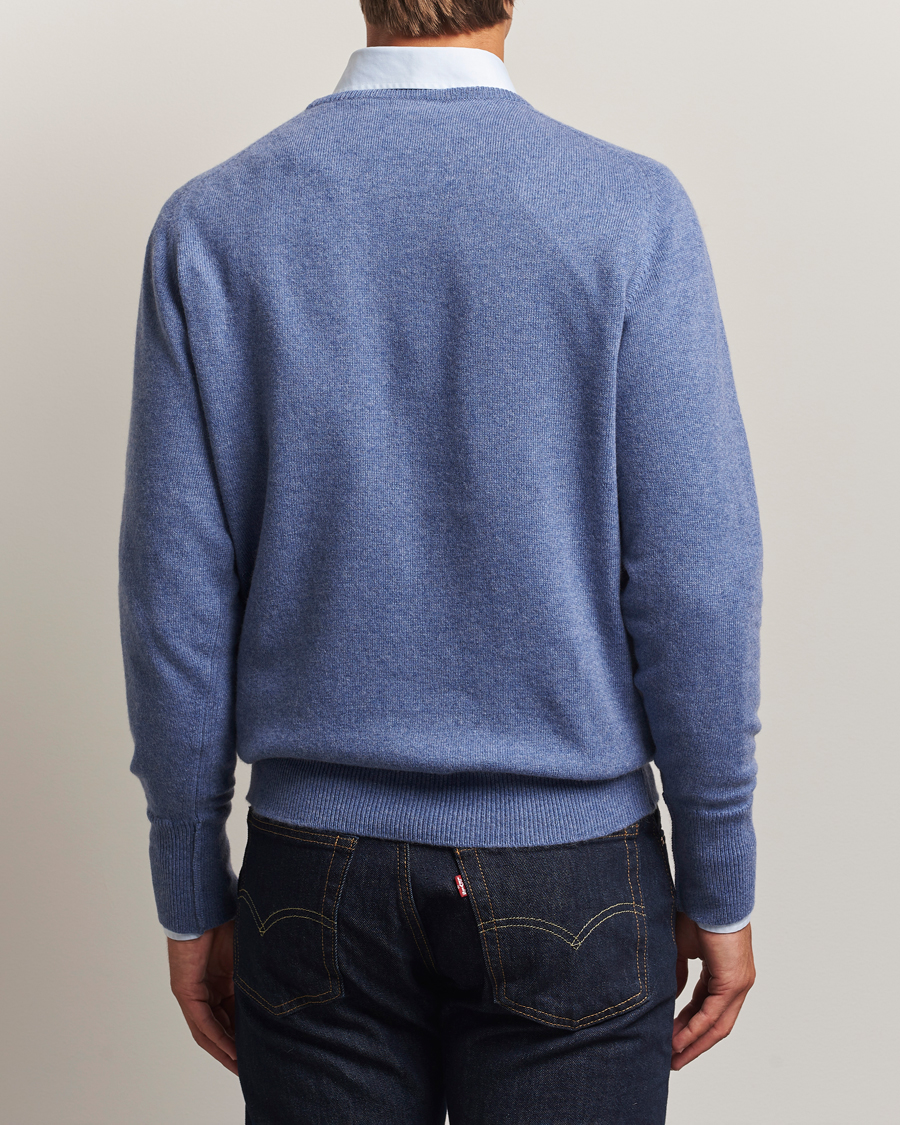 William Lockie Melrose Cashmere Crew Neck Blue