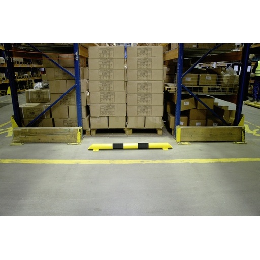 Lisse de protection tubulaire pour entrepôt - Acier 3mm - Jaune/Noir