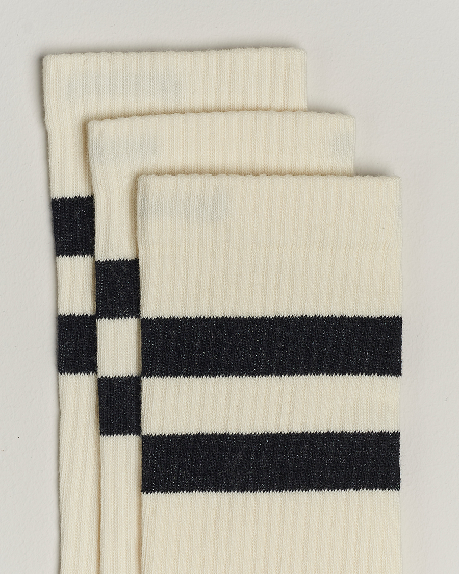 Sweyd 3-Pack Two Stripe Cotton Socks White/Black