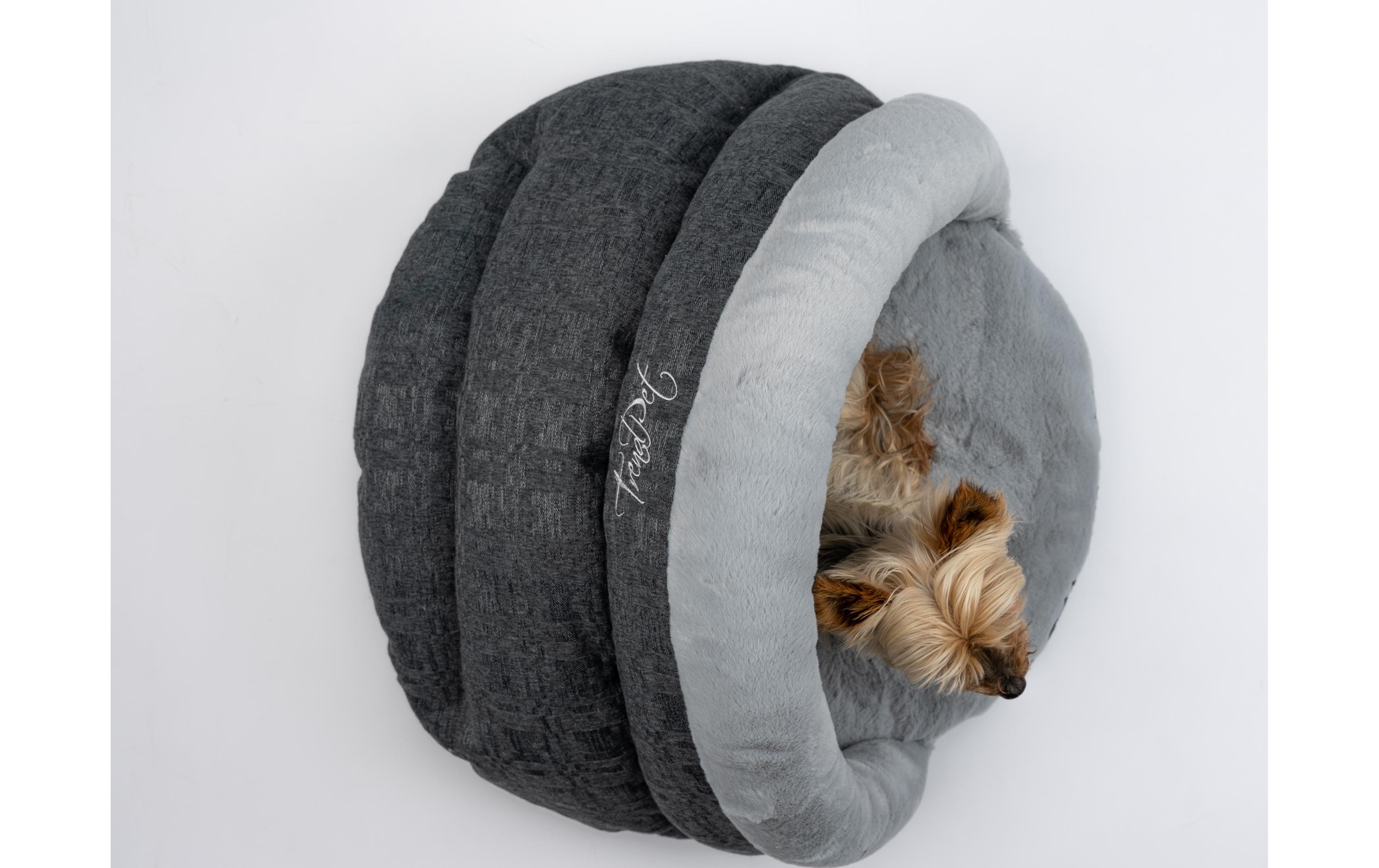 Hunde-Bett LunaSuite, GrauRückzugssuite in Muschelform