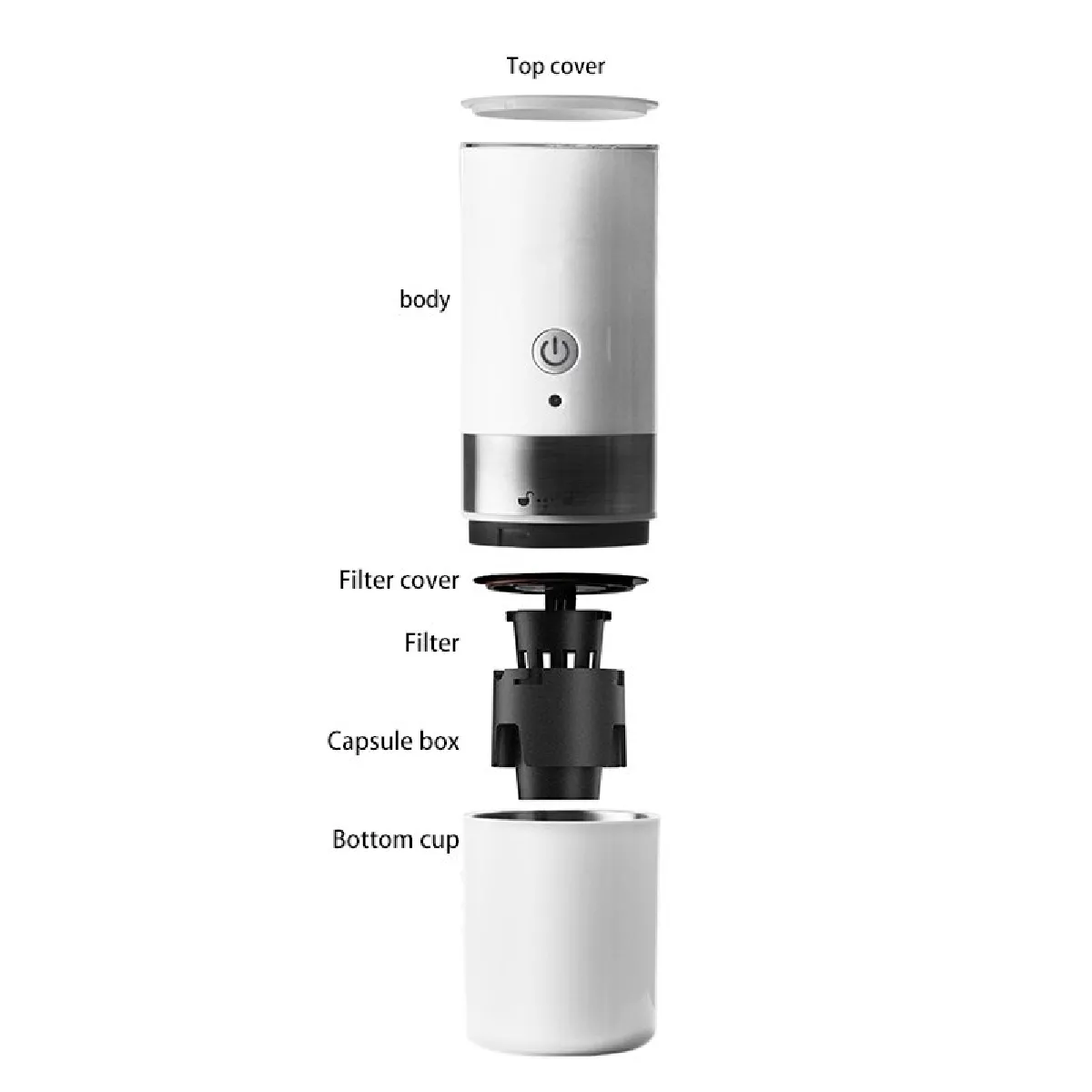 Universal Cafetière portable avec moulin intégré
