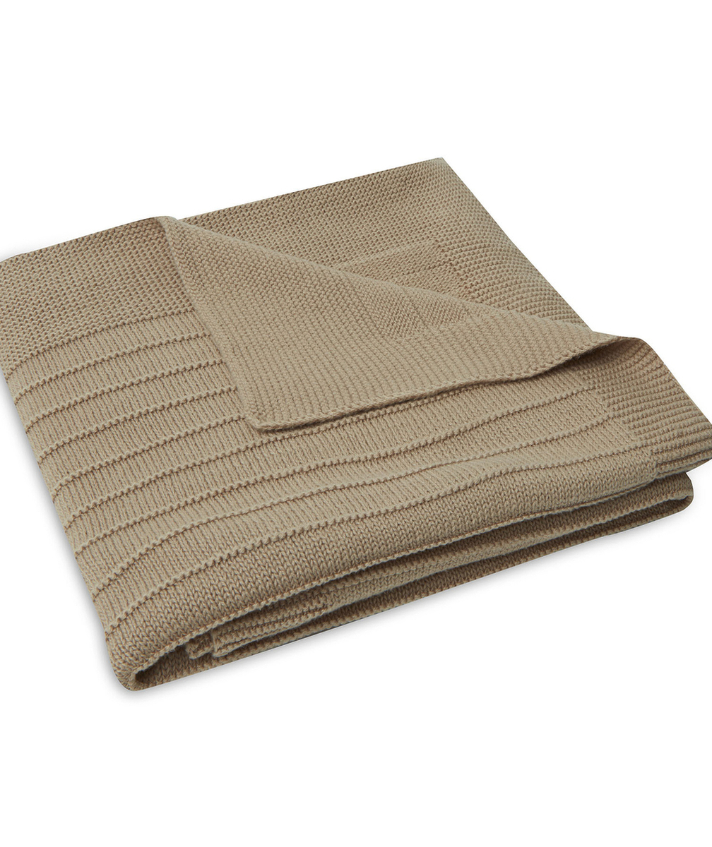 JOLLEINCOUVERTURE EN TRICOT BISCUIT 75x100
