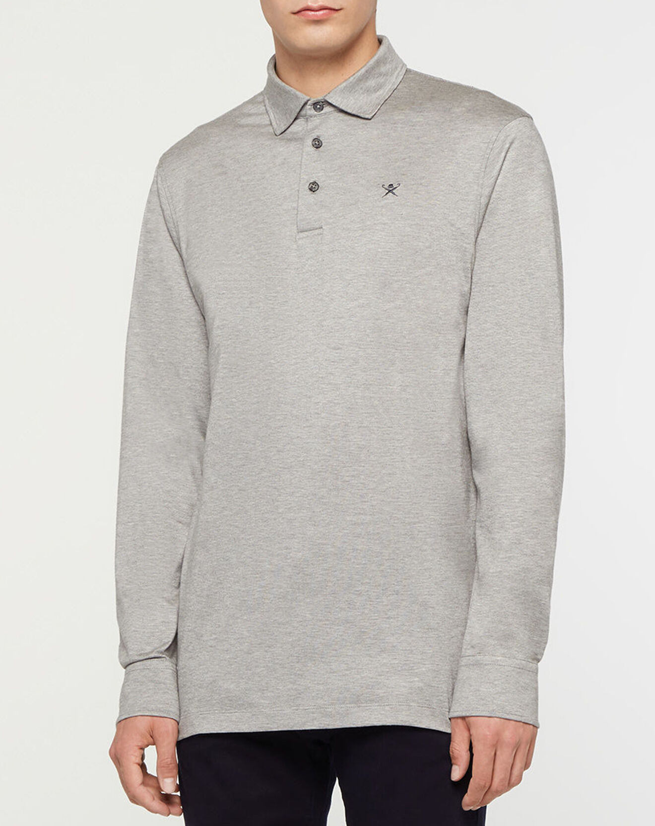 Hackett London Polo Classic Fit Mercerise gris