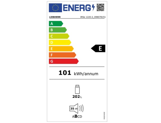 LIEBHERR - Réfrigérateur encastrable 1 porte IRSE1220-2, Pure, 201 litres, EasyFresh