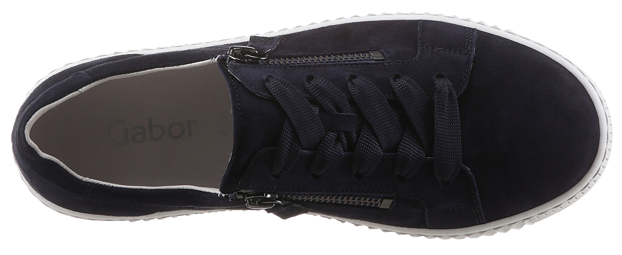 Gabor Plateausneaker  mit zwei Reissverschlüssen, Freizeitschuh, Halbschuh, Schnürschuh