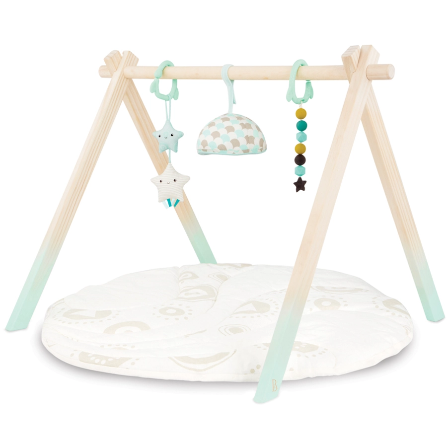 B.TOYS B. Activity Gym aus Holz mit Spieldecke und Stern-Greiflingen Mehrfarbig