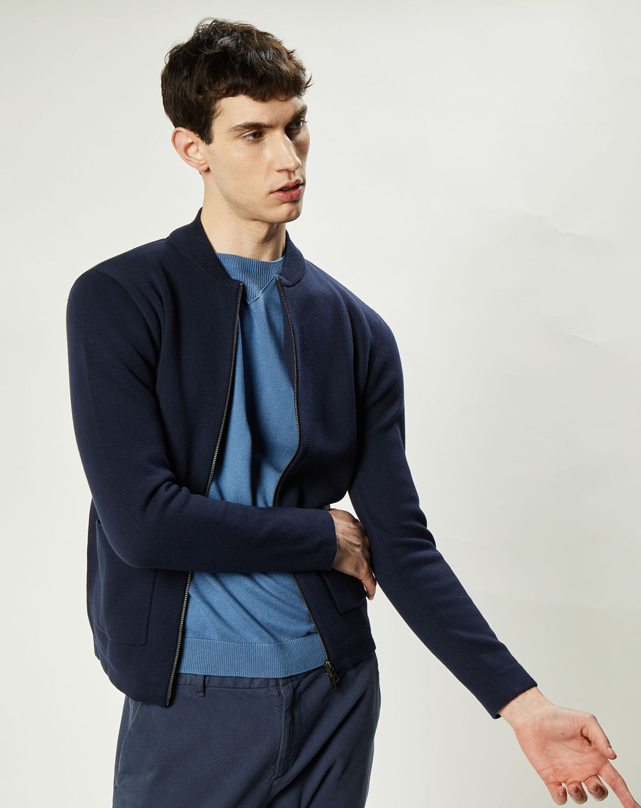 Harris Wilson Bombers en maille Gaelos marine