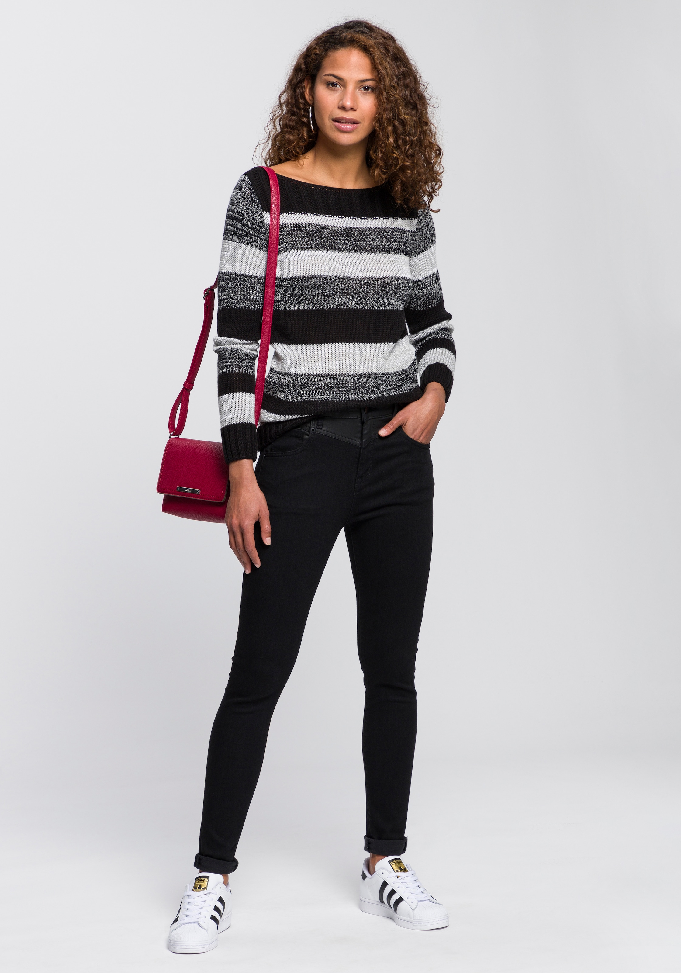 AJC Strickpullover mit U-Boot Ausschnitt und tollem Streifendesign