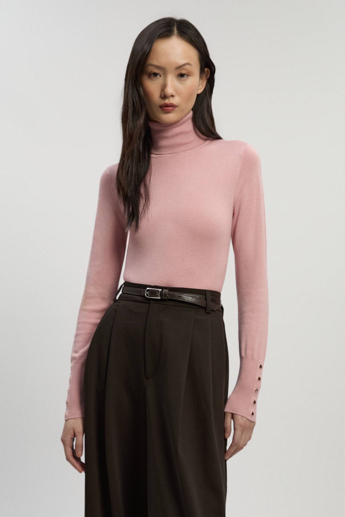 KarenMillen synthétiquell en Maille Col Roulé Mélange Viscose