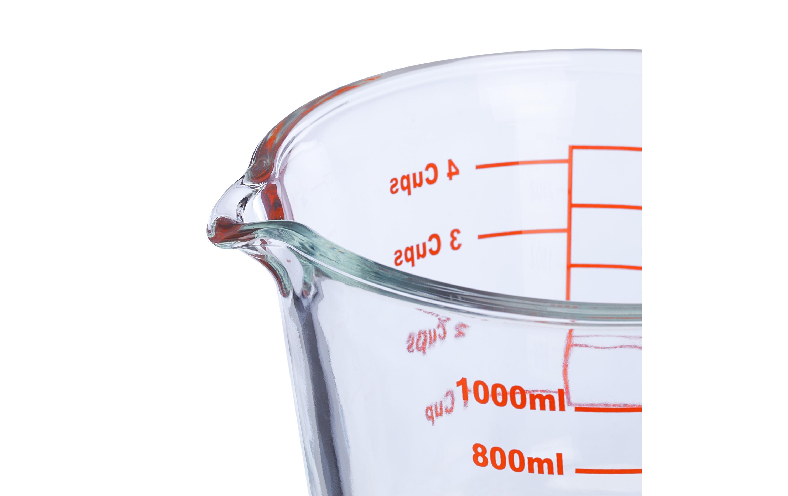 Messbecher 1 L, Rot/TransparentGlasmessbecher