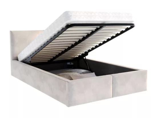 Lit coffre Tesia 120x200 - Sommier inclus Crème