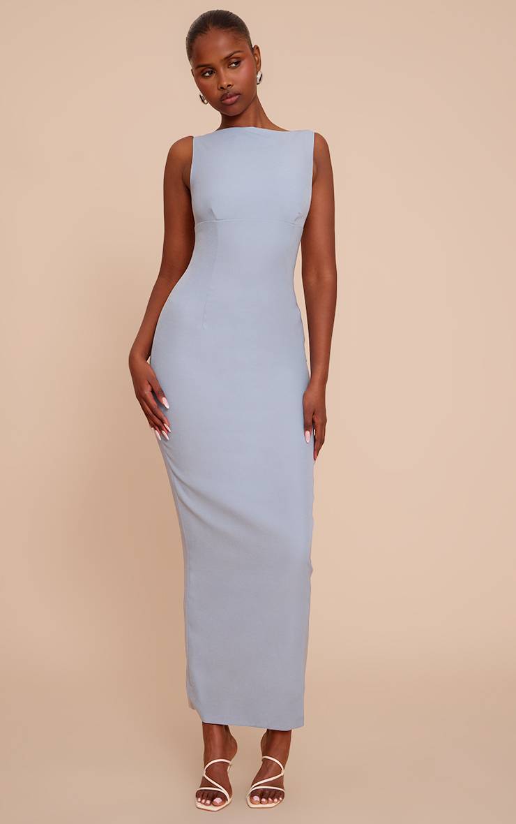 Bleu Clair Robe Longue Dos Échancré Premium