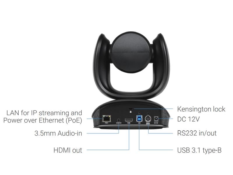 AVer USB Kamera PTZ CAM570 4K/UHD 30 fps Dual 4K Audiotracking Kamera für mittlere und grosse Räume