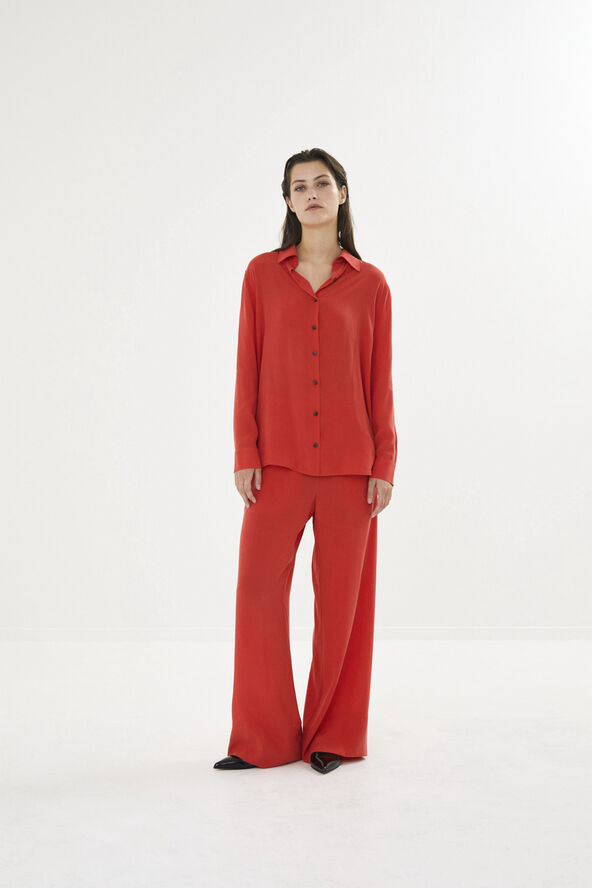 Rabens Saloner Sandwashed men's shirt - Rosali Red