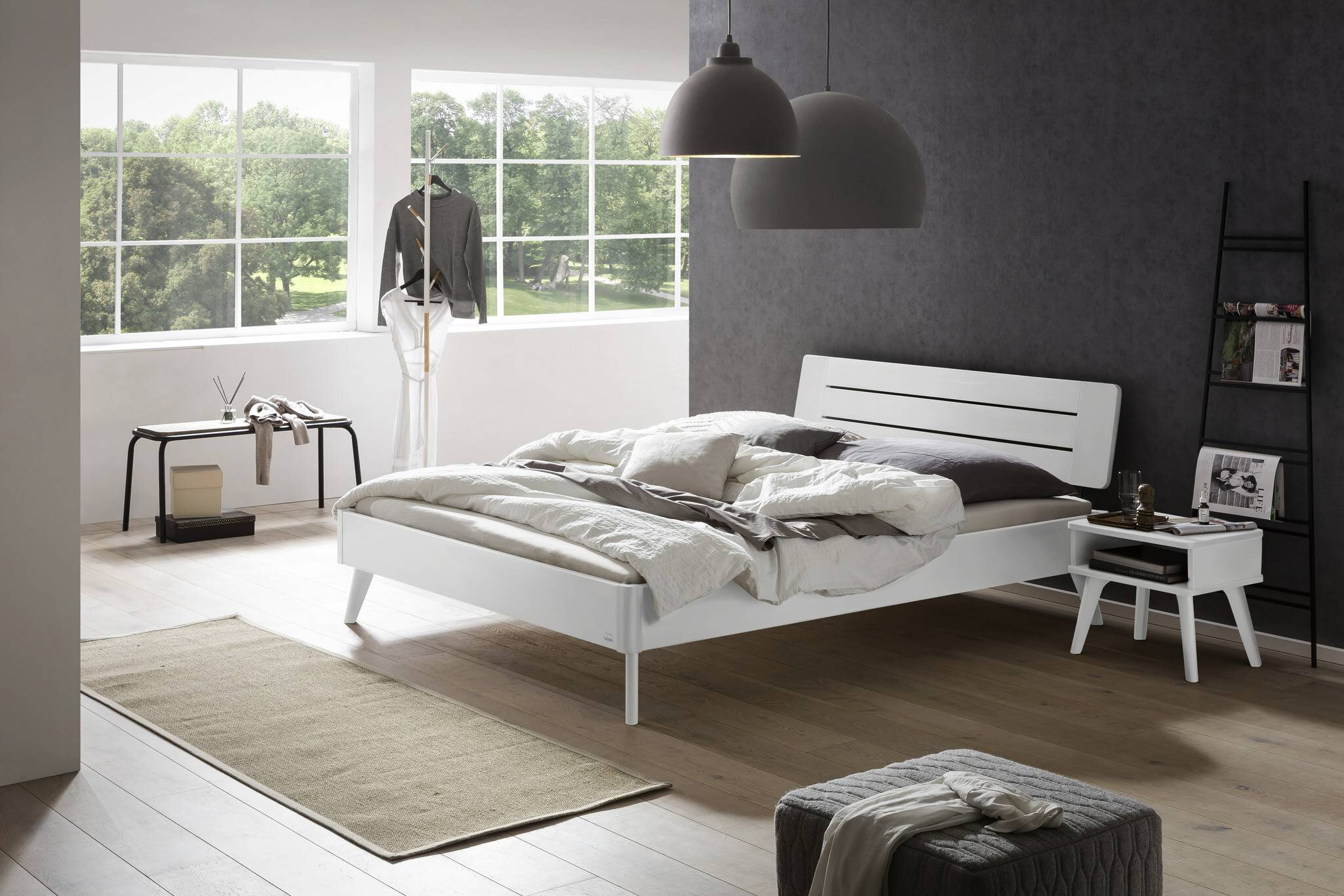 Holzbett HASENA RUBIERA 140X200cm Höhe 20cm Buche Buche weiß