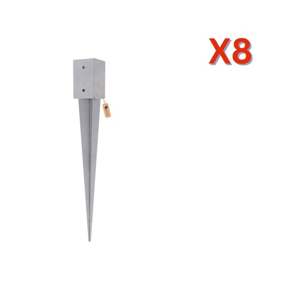 Stolpespyd firkant 71x71x750 mm, 8 stk