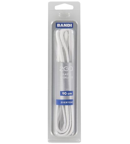 2GO Elastiske Snøreb?nd - 90 cm - 1 Par - Hvid