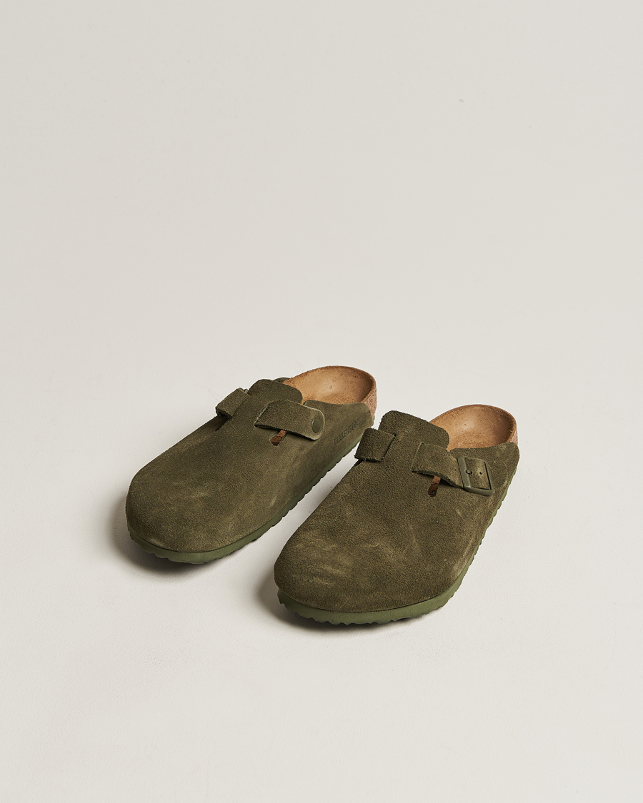 BIRKENSTOCK Boston Classic Footbed Thyme Green Suede