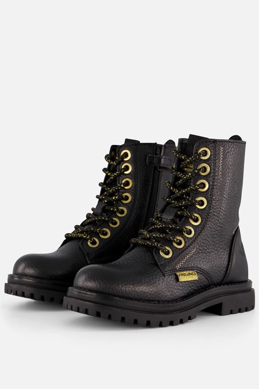 Vingino Shirley Veterboots zwart Leer