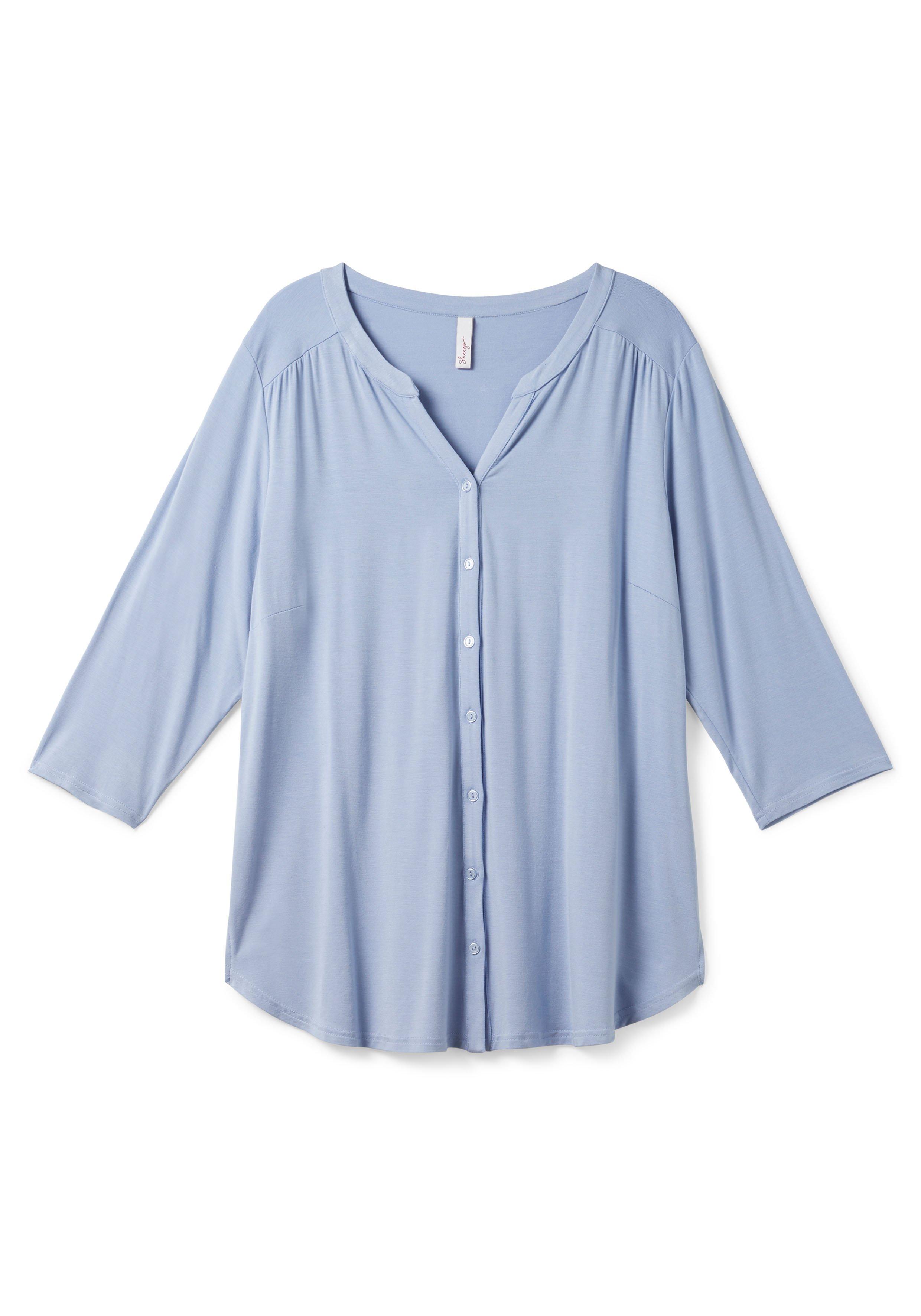 Shirtbluse mit 3/4-Arm und Kräuseldetails