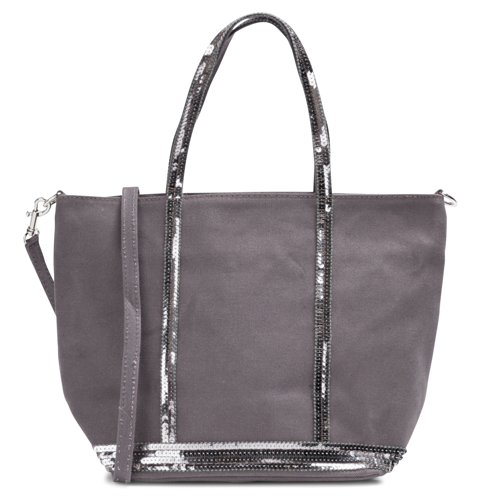 Cabas S en coton à sequins | Gris