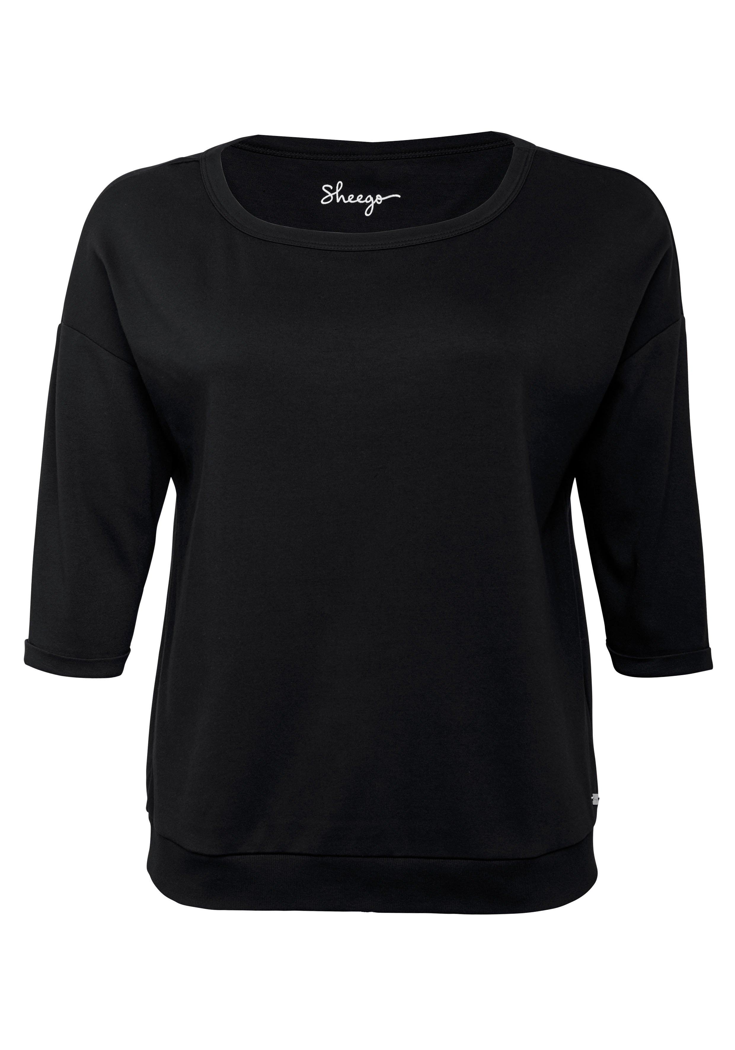 Shirt mit 3/4-Ärmeln und Rundhalsausschnitt