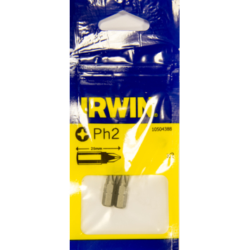 Irwin schroefbit Phillips 25 mm PH2. 2 stuks.
