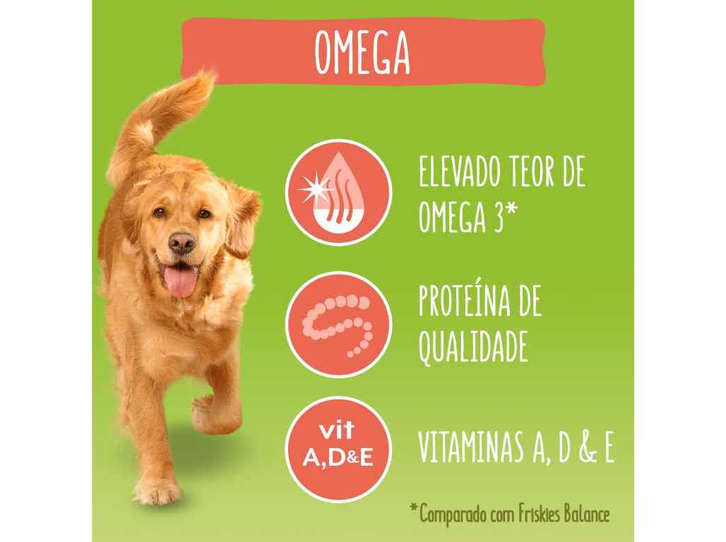 RAÇÃO PARA CÃO FRISKIES OMEGA COM VACA E PEIXE 3KG