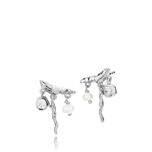 Sistie Rosa Øreringe, Silver