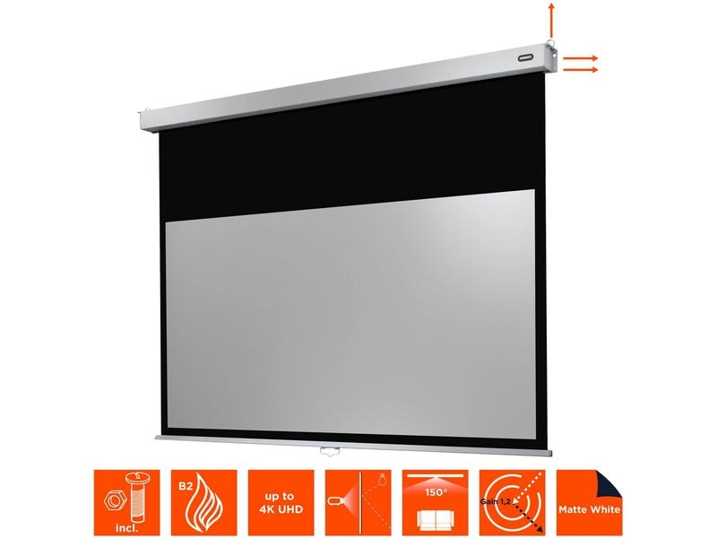 Celexon Rollo-Leinwand Pro Plus 200x113 cm 16:9 Leinwand, 200 x 113 cm, manuell, mattweiss S