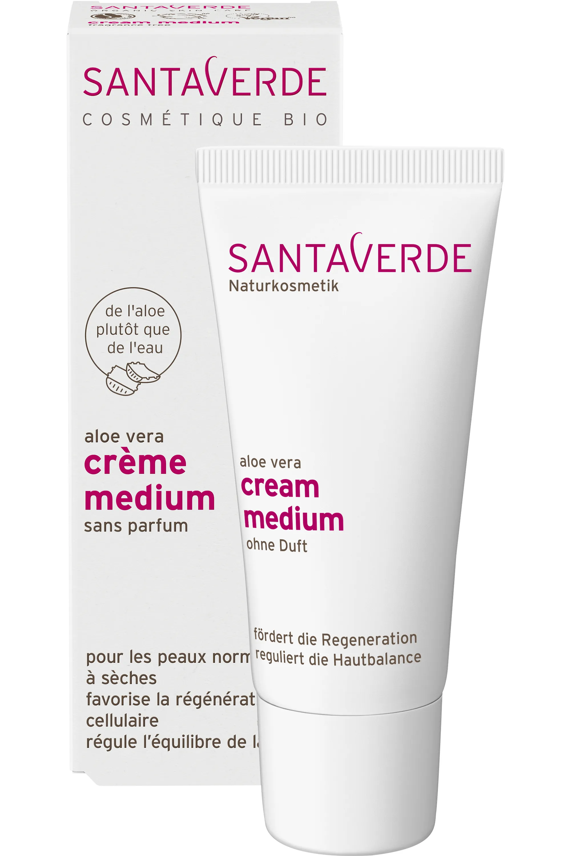 Santaverde Crème médium régénérante à l’aloe vera bio-30 ml