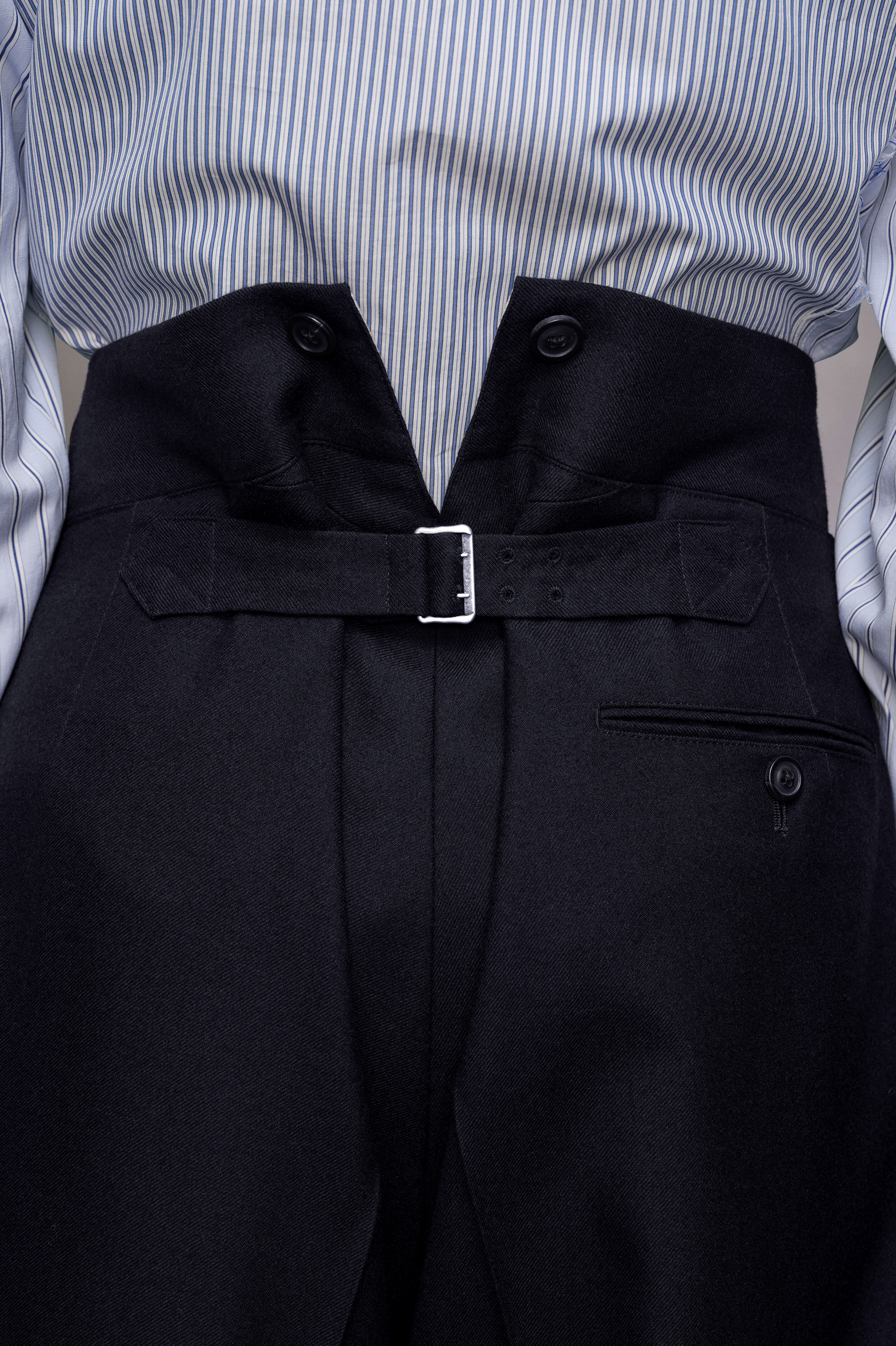 Pantalon en laine barathea Bleu Navy