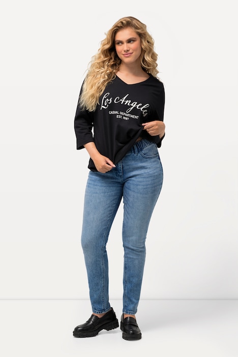 Jeans Sarah, Wascheffekte, schmales, konisches Bein