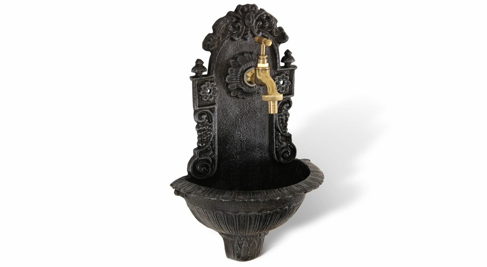 Fontaine de jardin fonte gris 24.5x12.5x40cm