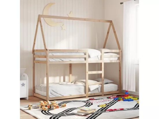 Lit superposé avec toit 75x190 cm bois de pin massif