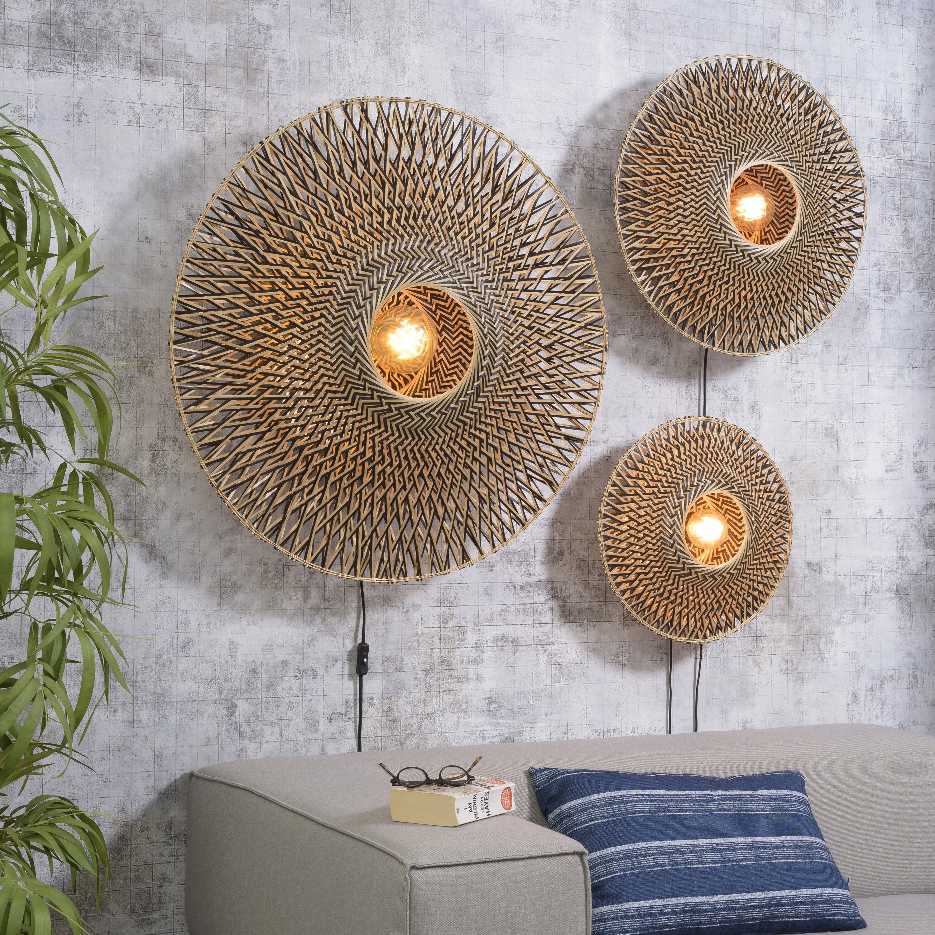 GOOD&MOJO Bali Wandlamp L - Ã 87 cm