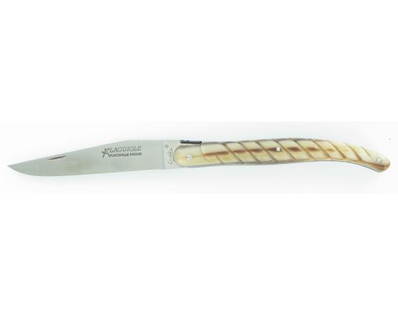 Laguiole Corde Corne Blonde RWL34 Couteau de Poche - Laguiole par Fontenille Pataud