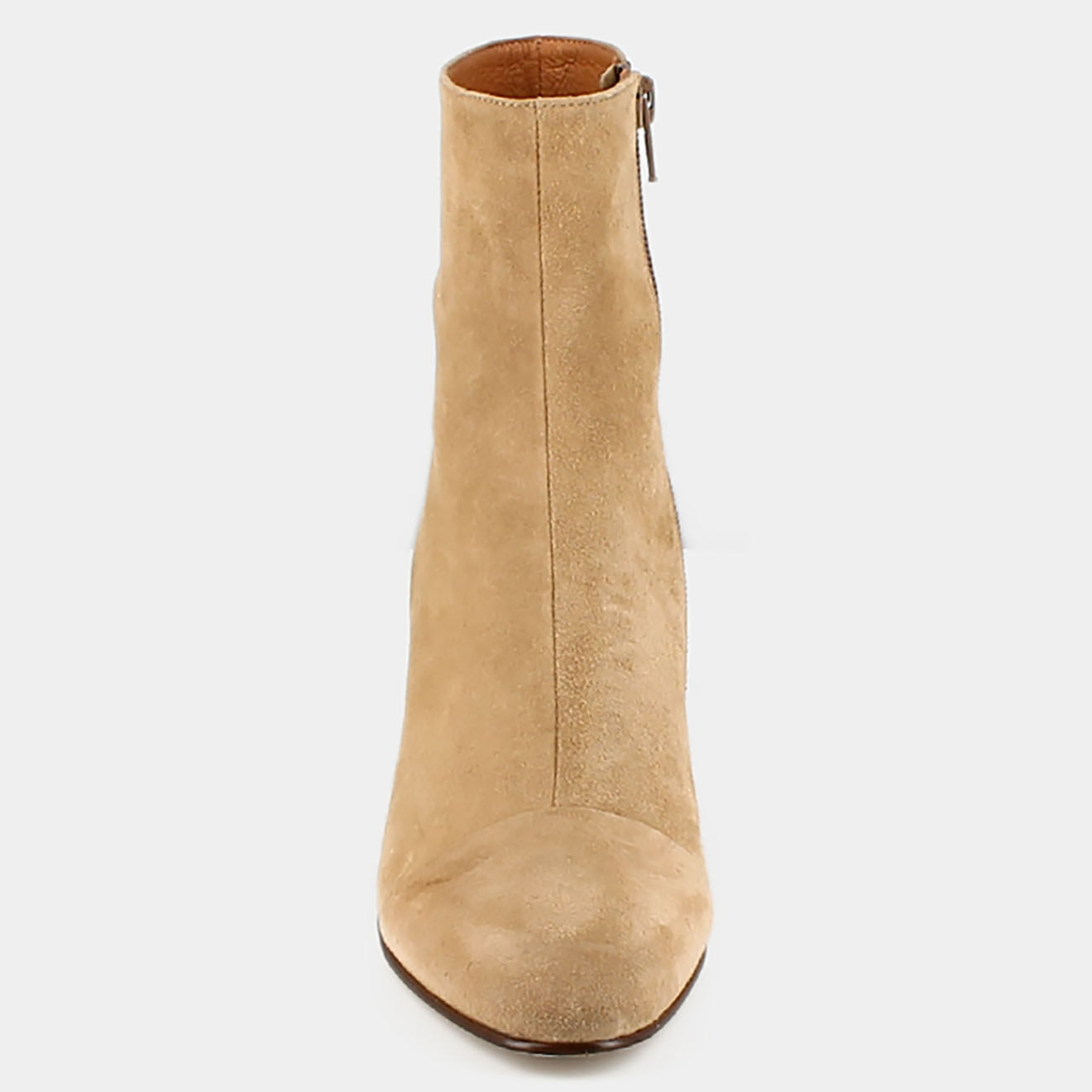 Jonak Boots en Velours de Cuir Doniama beiges - Talon 6 cm
