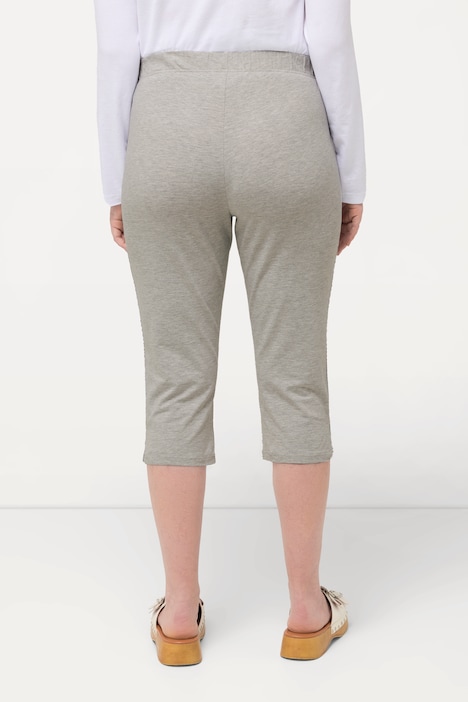 Capri-Leggings, seitliches Spitzenband, Biobaumwolle