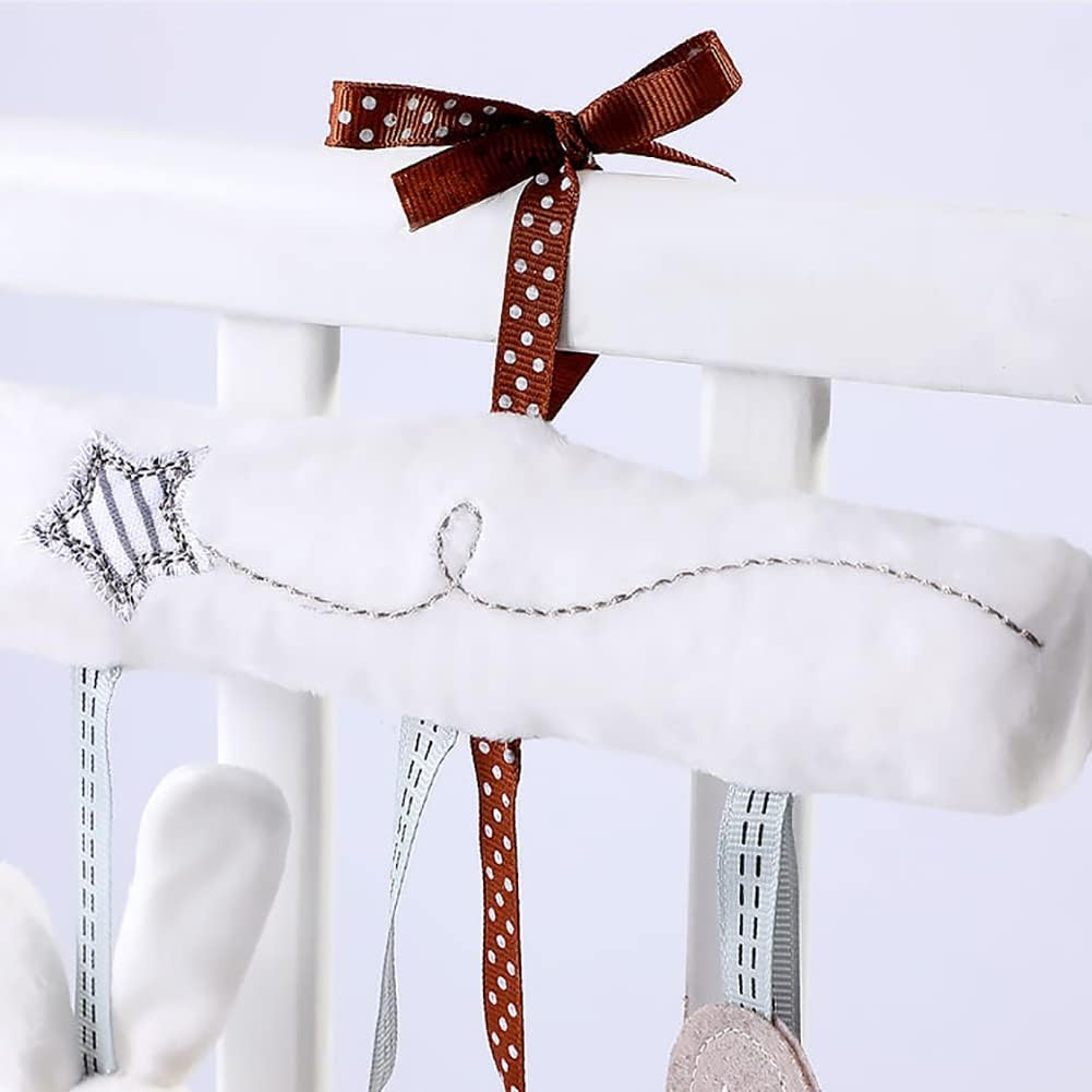 (25x18cm) Baby Spielzeug Mobile zum Aufhängen mit Rassel   Quietsche für Babysafe / Bett / Kinderwagen - Hase / Bär