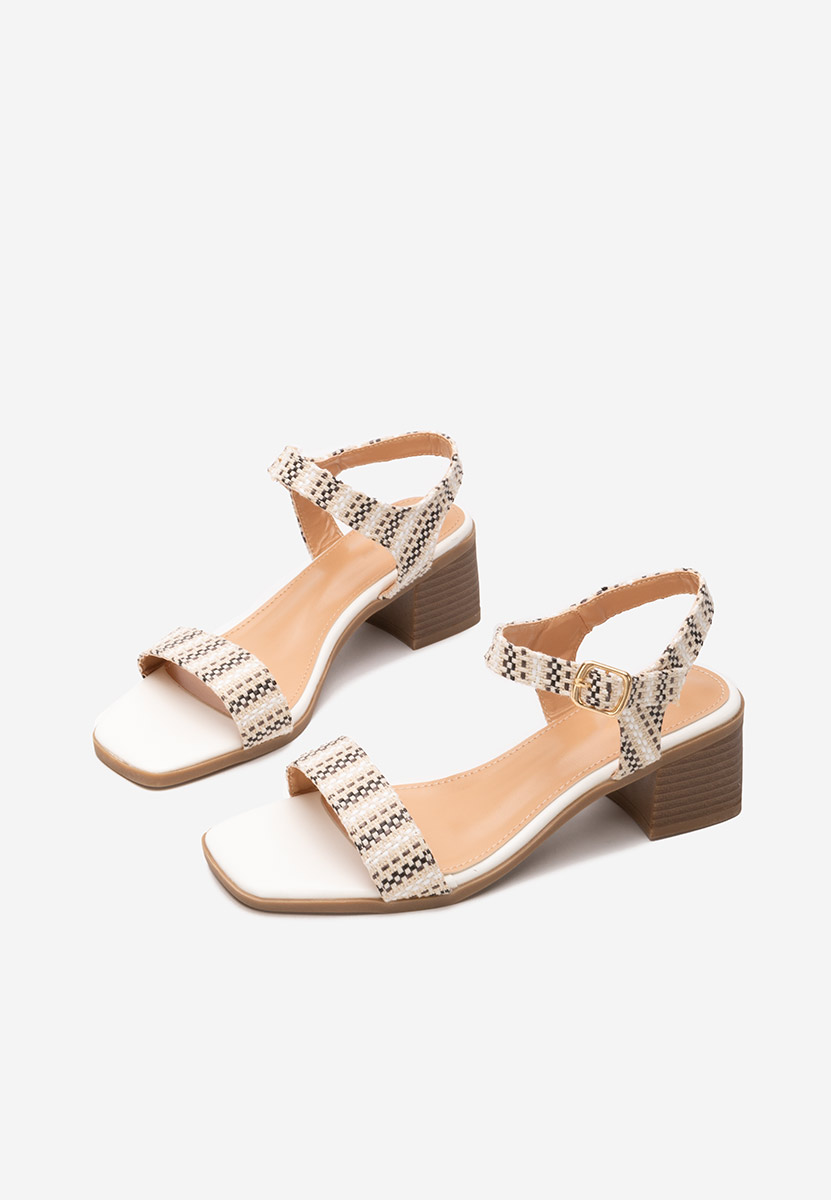 Sandales à talon épais blanches Brianne