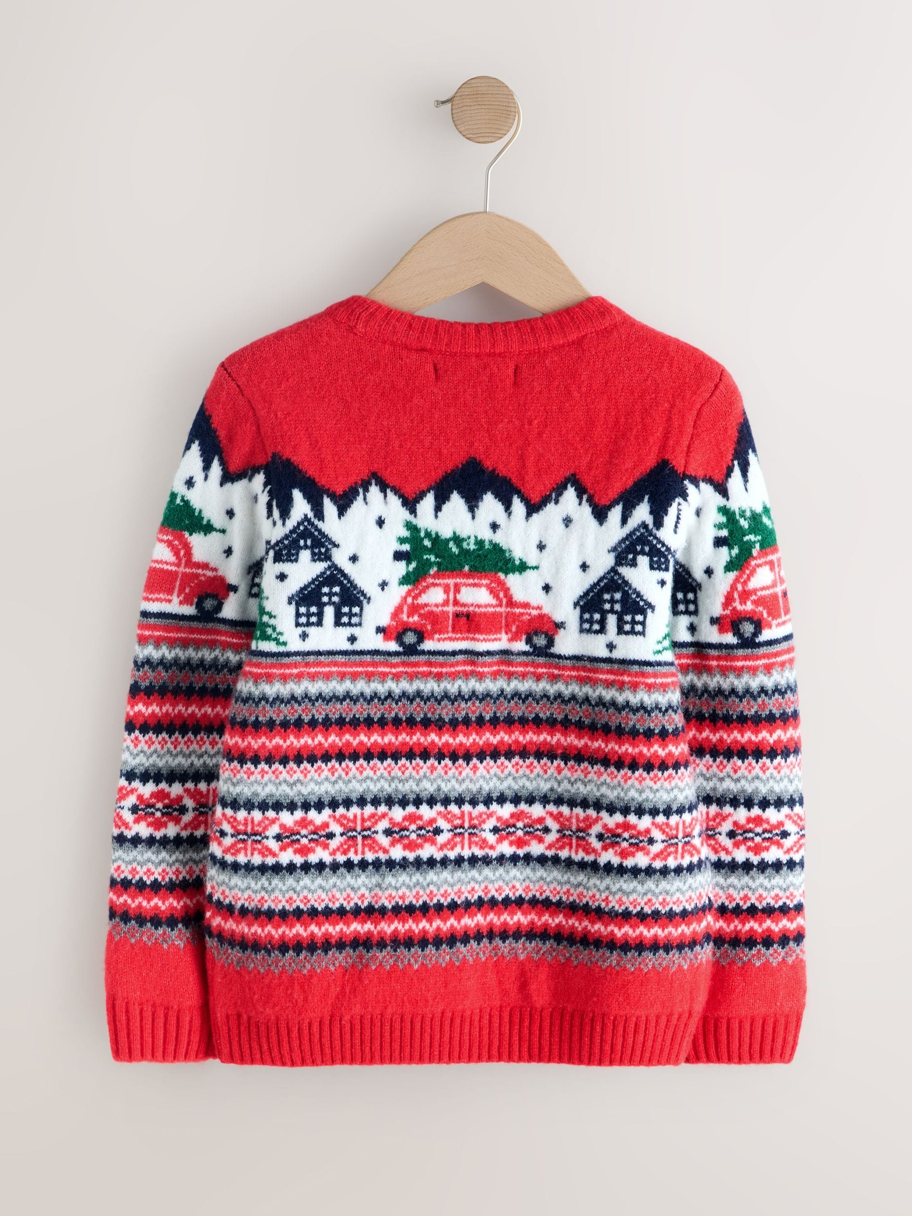 Rood met fairislemotief - Matching Family Christmas Jumper (3mths-16yrs)
