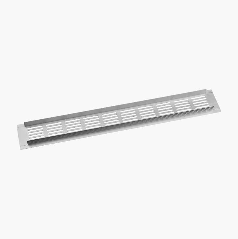 Overstrømningsrist, 400 x 60 mm, matt aluminium