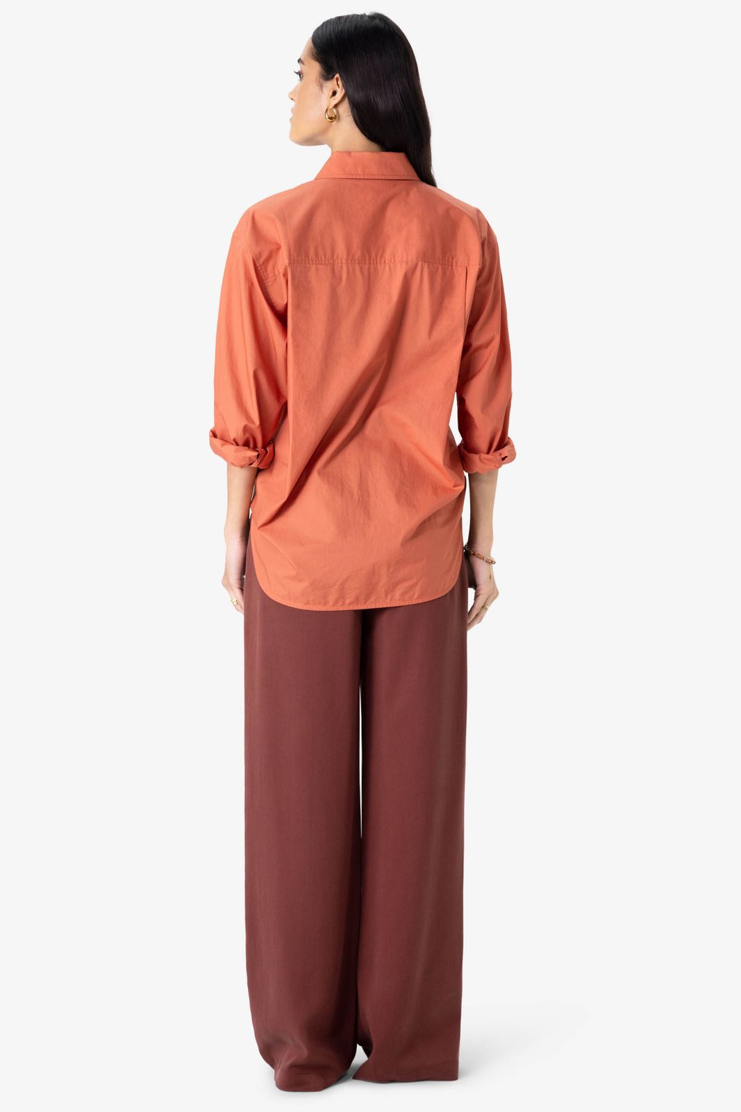 Oranje katoenen blouse