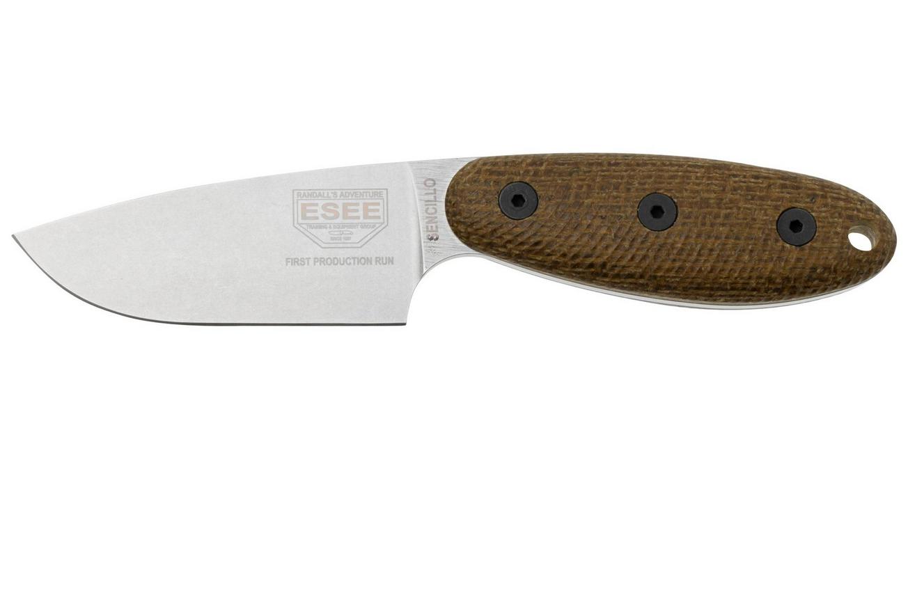 ESEE Sencillo ESEE-SENCILLO-A2, A2 Droppoint, 3D Burlap Mircarta Handle, vaststaand mes