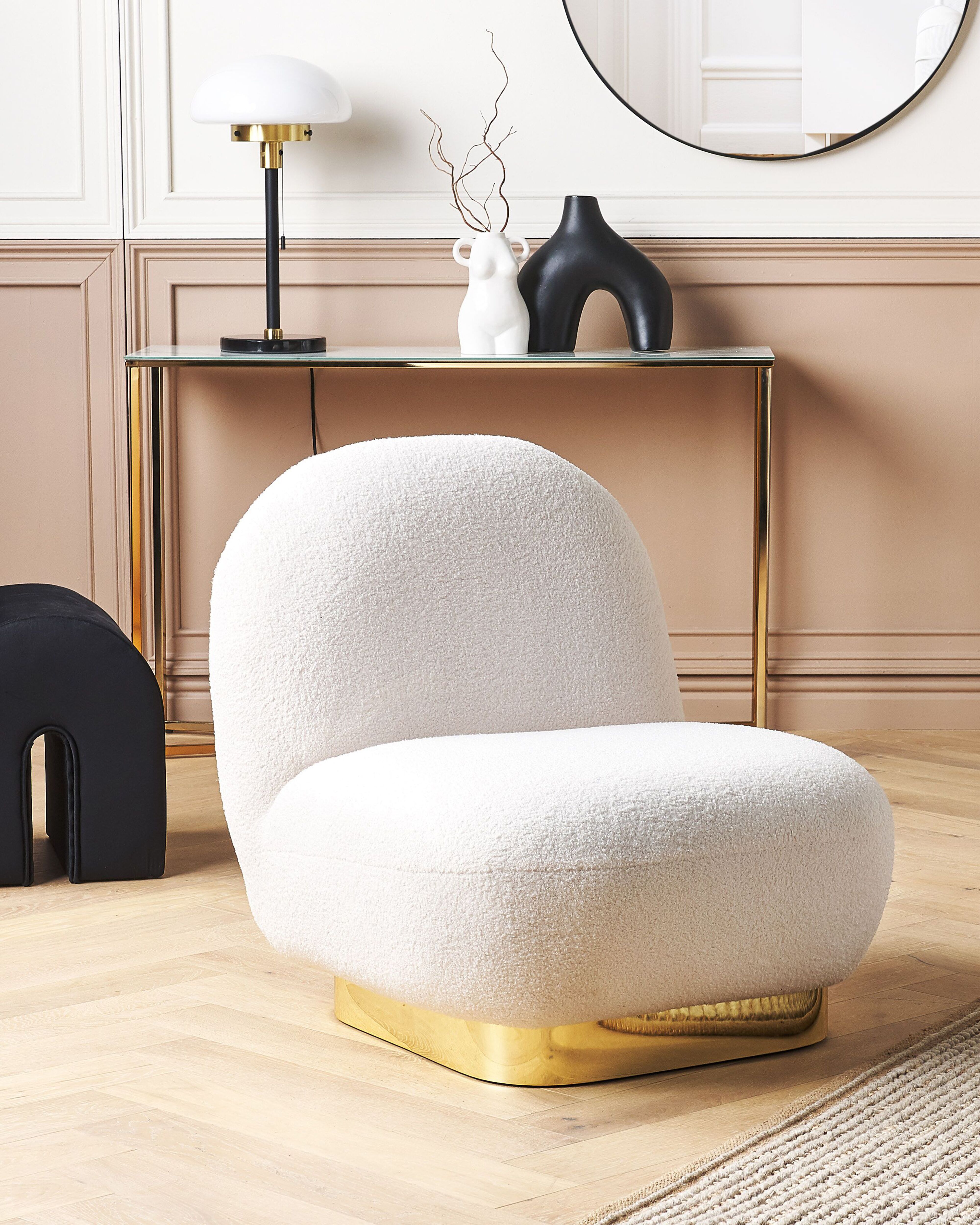 Fauteuil LOVIISA Bouclé Wit