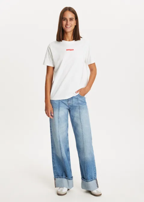 T-shirt met print magic wit (WIT)