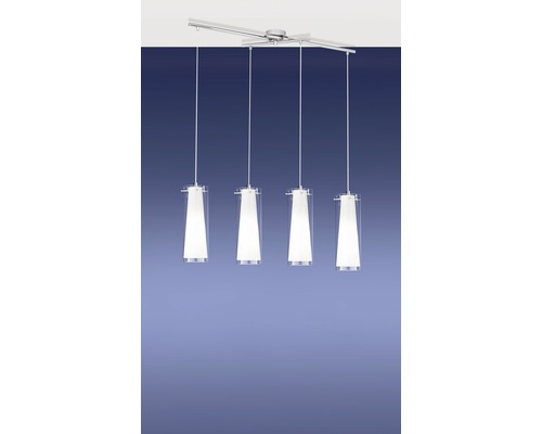 4-lamps hanglamp L 90,5 cm chroom/wit